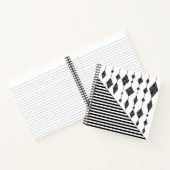 白黒，抽象芸術，幾何学的，シンプル，スキャン ノートブック (内部)