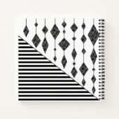 白黒，抽象芸術，幾何学的，シンプル，スキャン ノートブック (裏面)