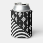 白黒，抽象芸術，幾何学的，シンプル，スキャン 缶クーラー (缶裏面)