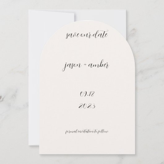 白黒:日付の保存結婚式招待状 招待状 (正面)