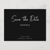 白黒：日付を保存 インビテーションポストカード (正面)