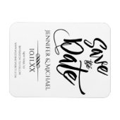 白黒：日付を保存 マグネット (横)