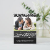 白黒：日付を保存 案内ポストカード (スタンド正面)