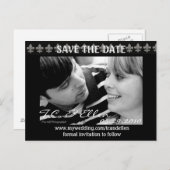 白黒：日付を保存 案内ポストカード (正面/裏面)