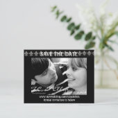 白黒：日付を保存 案内ポストカード (スタンド正面)