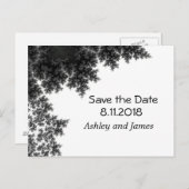 白黒：日付を保存 案内ポストカード (正面/裏面)