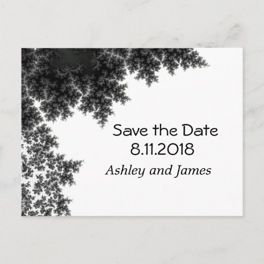 白黒：日付を保存 案内ポストカード (正面)