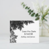 白黒：日付を保存 案内ポストカード (スタンド正面)