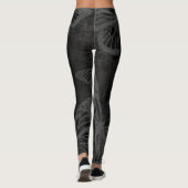 白黒（昆虫）オオカバマダラ、モナークバタフライラインアート レギンス (裏面)