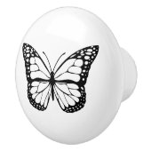 白黒(昆虫)オオカバマダラ、モナーク蝶 セラミックノブ (右)