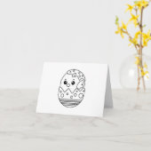 白黒：来雛の卵パーソナライズされた カード (黄色い花)