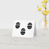 白黒：来雛の卵パーソナライズされた カード (黄色い花)