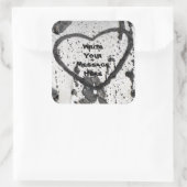 白黒《植物》アスペン樹皮写真カスタム スクエアシール (バッグ)