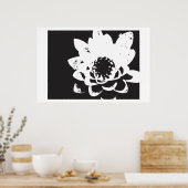 白黒《植物》スイレン ポスター (キッチン)