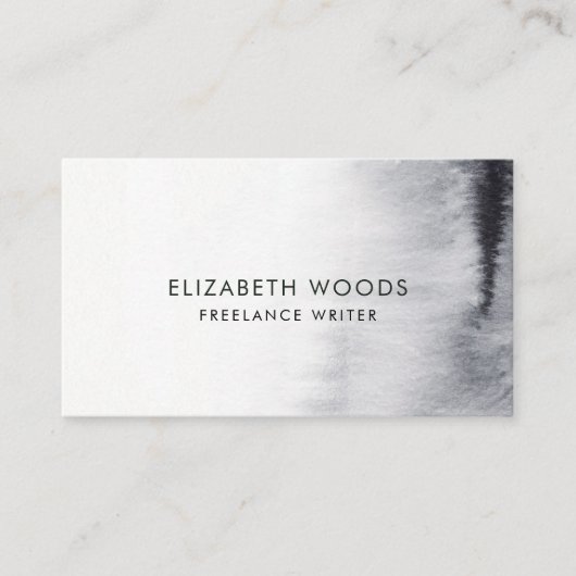 白黒 – 水カラー抽象芸術プロフェッショナルB 名刺 (正面)