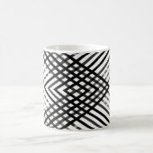 白黒,灰色の幾何学的パターン,ミント コーヒーマグカップ (中央)