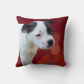 白黒（犬）スタッフォードのブル・テリア・パピー クッション (裏面)