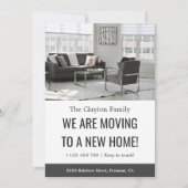白黒 私たちは引っ越しのお知らせ 案内状 (正面)