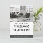 白黒 私たちは引っ越しのお知らせ 案内状 (スタンド正面)