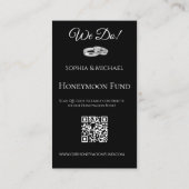 白黒 – 私たち結婚のリングや輪 – 名簿 –  名刺 (裏面)