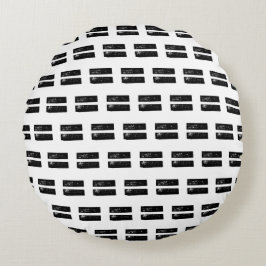 白黒"等しい"数学記号リノカット ラウンドクッション