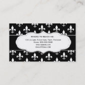 白黒（紋章の）フラ・ダ・リの名刺 名刺 (裏面)