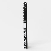 白黒（紋章の）フラ・ダ・リパターン Case-Mate iPhoneケース (裏面/左)