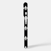 白黒(紋章の)フラ・ダ・リパターン Case-Mate iPhoneケース (裏面 / 左)