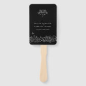 白黒(紋章の)フラ・ダ・リ芸術結婚式 ハンドファン (正面)