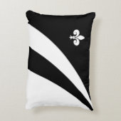 白黒(紋章の)フラ・ダ・リ アクセントクッション (裏面(縦))