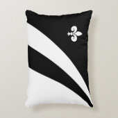 白黒(紋章の)フラ・ダ・リ アクセントクッション (正面(垂直))
