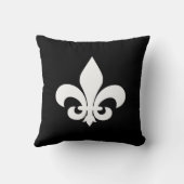 白黒（紋章の）フラ・ダ・リ クッション (裏面)