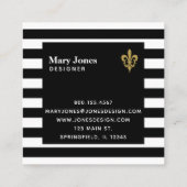 白黒（紋章の）フラ・ダ・リ スクエア名刺 (裏面)