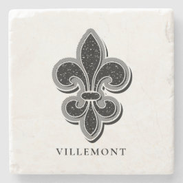 白黒（紋章の）フラ・ダ・リ ストーンコースター