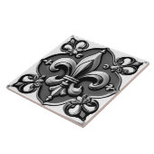 白黒（紋章の）フラ・ダ・リ タイル (側面)