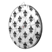 白黒（紋章の）フラ・ダ・リ ダーツボード (正面右)