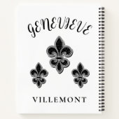 白黒（紋章の）フラ・ダ・リ ノートブック (裏面)