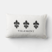 白黒（紋章の）フラ・ダ・リ ランバークッション (裏面)