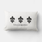 白黒（紋章の）フラ・ダ・リ ランバークッション (正面)