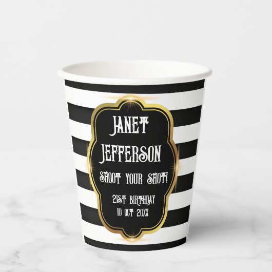 白黒 紙コップ (正面)