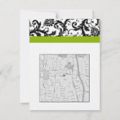 白黒/緑のエンクロージャカード 招待状 (裏面)