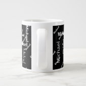 白黒:繰り返し名(姓) Monogram ジャンボコーヒーマグカップ (裏面)