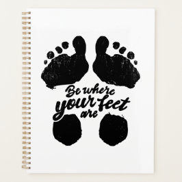 白黒「自分の足の場所」プリント プランナー手帳