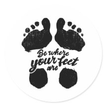 白黒「自分の足の場所」プリント