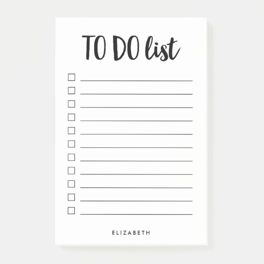 白黒|行パーソナライズされた先リスト ポストイット (正面)