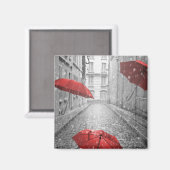 白黒-赤傘 マグネット (正面/裏面)