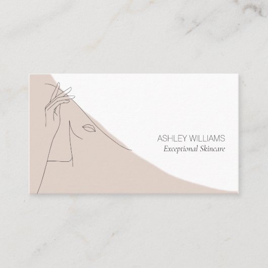 白黒&赤面抽象芸術ラインアートイラストレーション 名刺 (正面)