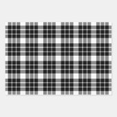 白黒・赤・緑の格子縞 ラッピングペーパーシート (正面)
