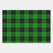 白黒、赤、緑、青の格子模様 ラッピングペーパーシート (正面2)