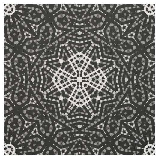 白黒，透かし，幾何学模様，レース模様 ファブリック (見本)